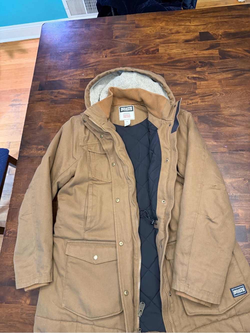Duluth Trading Superior Fire Hose Insulated Parka Brown Women’s XL
